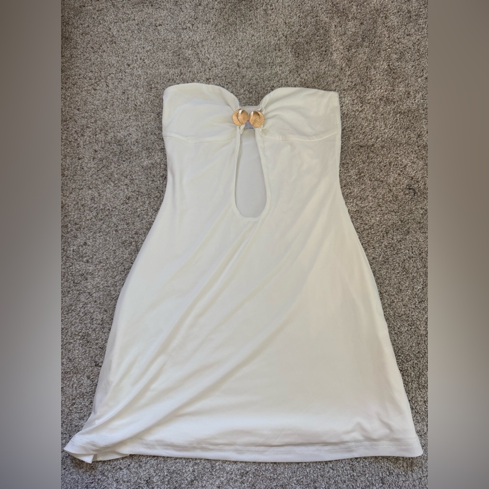Tigermist White Strapless mini Dress